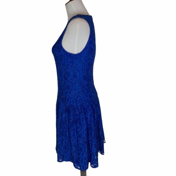 CeCe Blue Lace Fit & Flare Mini Dress Size 2 Preowned - Picture 4 of 9